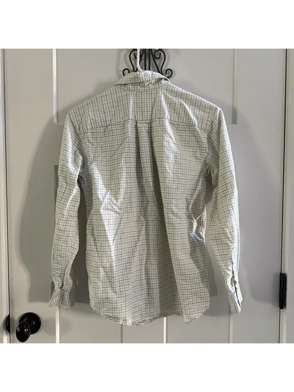 Polo Ralph Lauren Youth L Blue Green Check Button Shirt Pony Logo Cotton